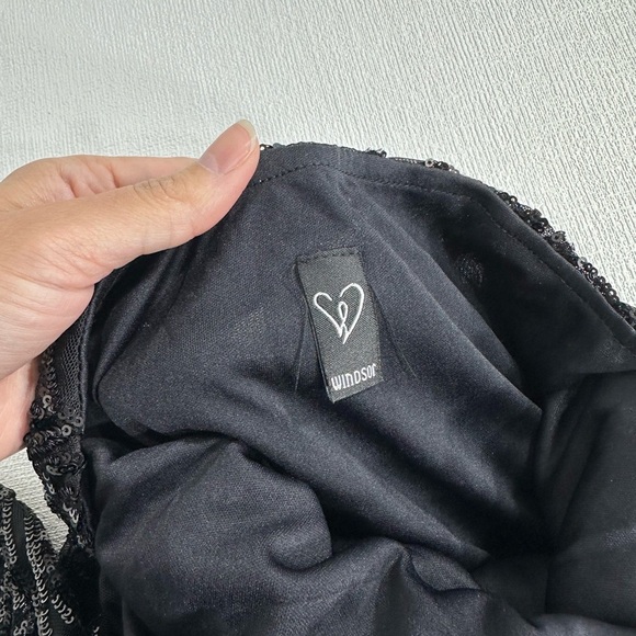 NWT windsor Kaelie Sequin Sheer Mesh Long Sleeve Mini Dress size S - Picture 12 of 15